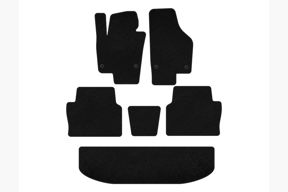 Seat Alhambra 2010- Textile Floor Mats Classic (3 Rows, Black) Image