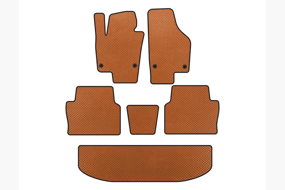 Seat Alhambra 2010- EVA Floor Mats (3 Rows, Orange) Image