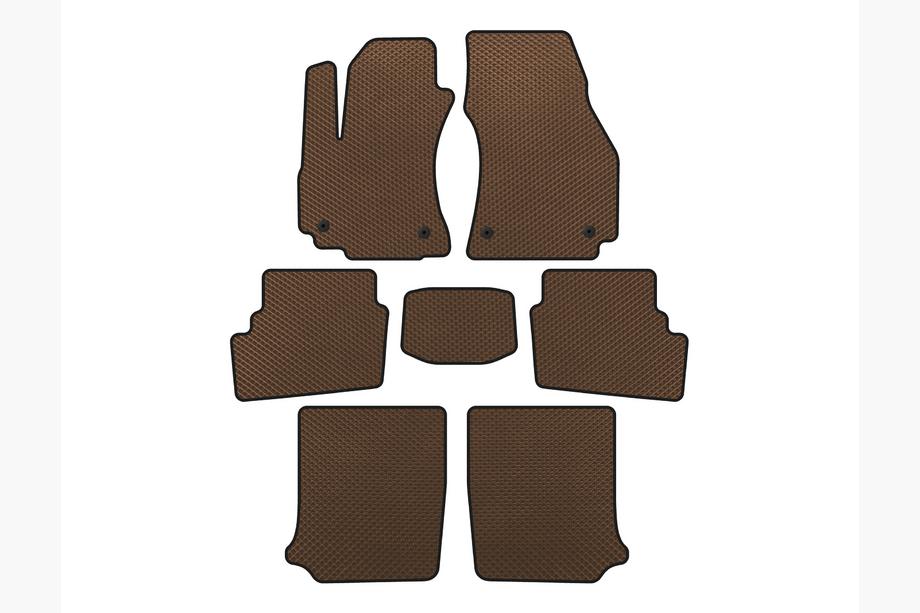 Opel Zafira A 1998-2005 EVA Floor Mats (3 Rows, 2003-2005, 7-Seater, Brown) Image