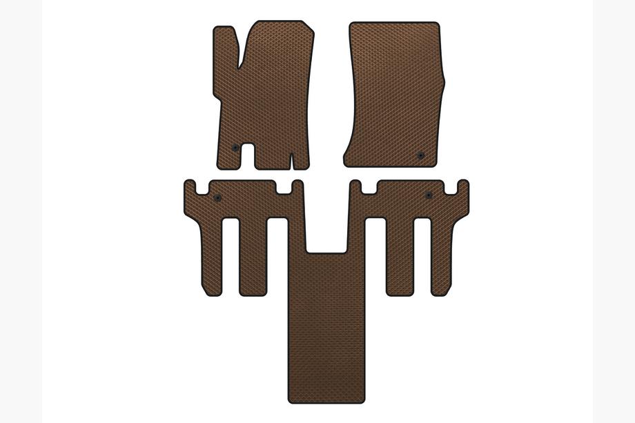 Ssang Yong Rodius EVA floor mats 2004-2008 (2 rows, Brown) Image