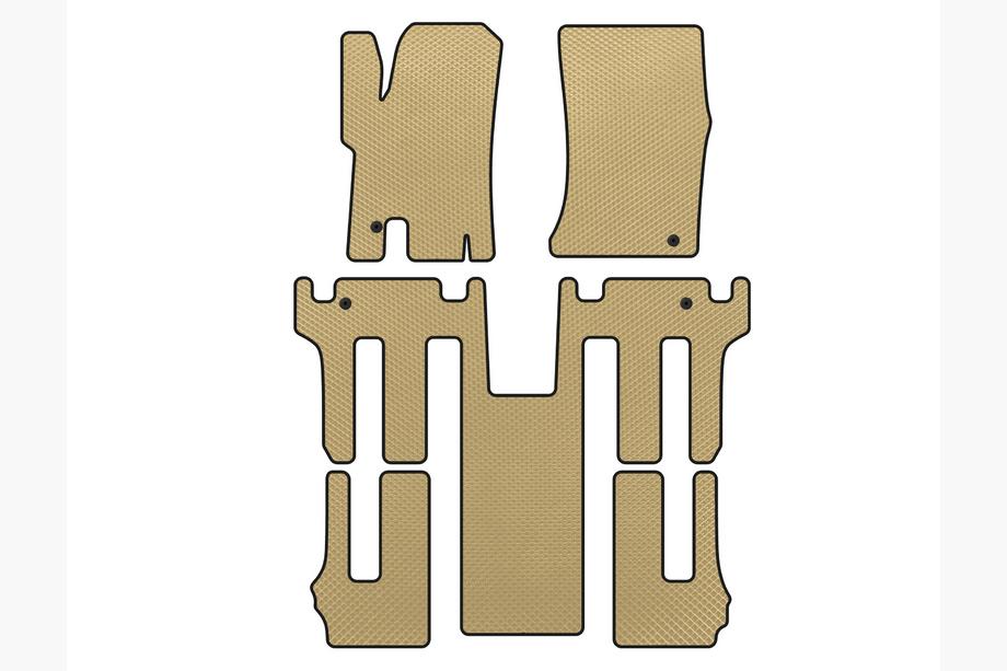 Ssang Yong Rodius EVA Floor Mats 2004-2008 (3 Rows, Beige) Image