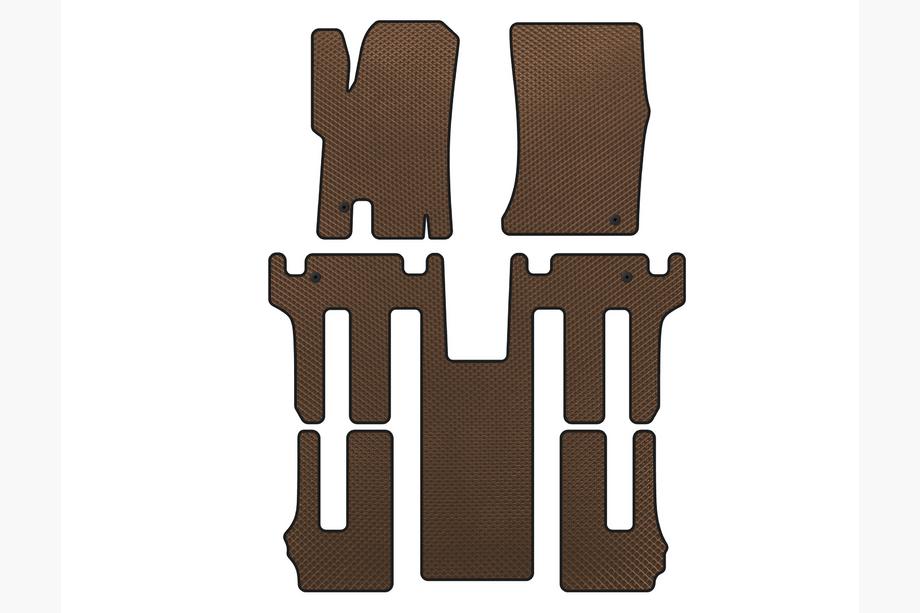 Ssang Yong Rodius EVA floor mats 2004-2008 (3 rows, Brown) Image
