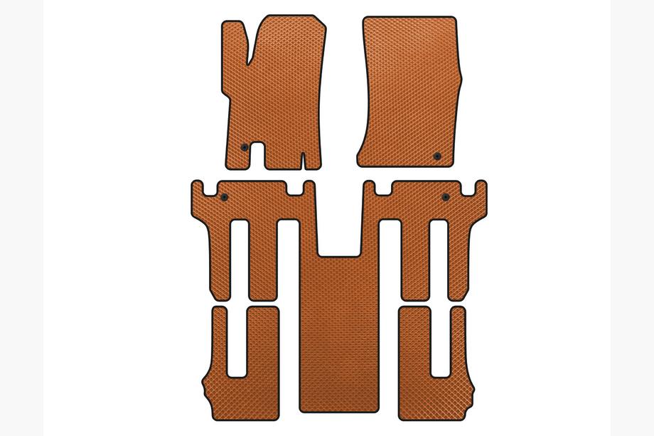 Ssang Yong Rodius EVA floor mats 2004-2008 (3 rows, Orange) Image