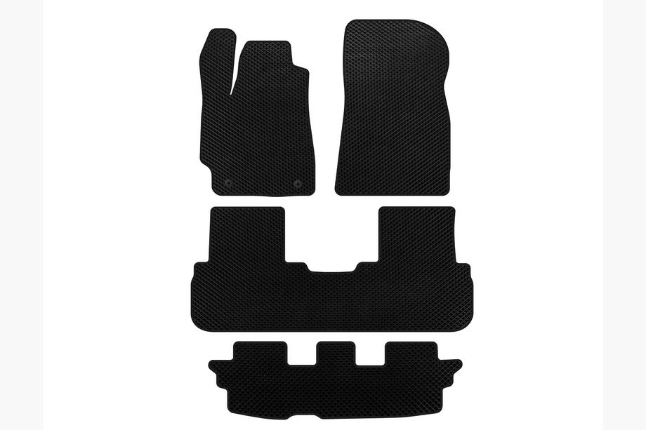 Toyota Highlander 2008-2013 EVA Floor Mats (3 Rows, Black) Image