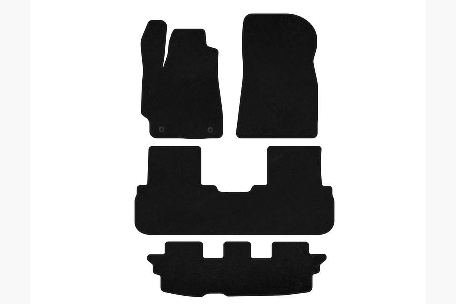 Toyota Highlander 2008-2013 Textile Floor Mats Classic (3 Rows, Black) Image