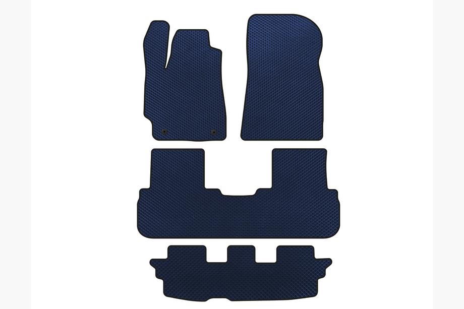 Toyota Highlander 2008-2013 EVA Floor Mats (3 Rows, Blue) Image
