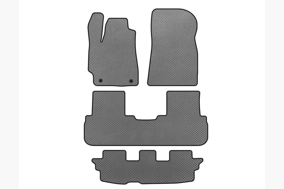 Toyota Highlander 2008-2013 EVA Floor Mats (3 Rows, Gray) Image