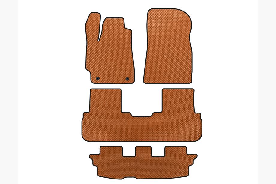 Toyota Highlander 2008-2013 EVA Floor Mats (3 Rows, Orange) Image