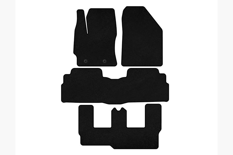 Toyota Verso 2009–2018 Textile Floor Mats Classic (3 Rows, 7-Seater, Black) Image