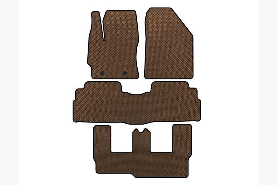 Toyota Verso 2009–2018 EVA Floor Mats (3 Rows, 7-Seater, Brown) Image
