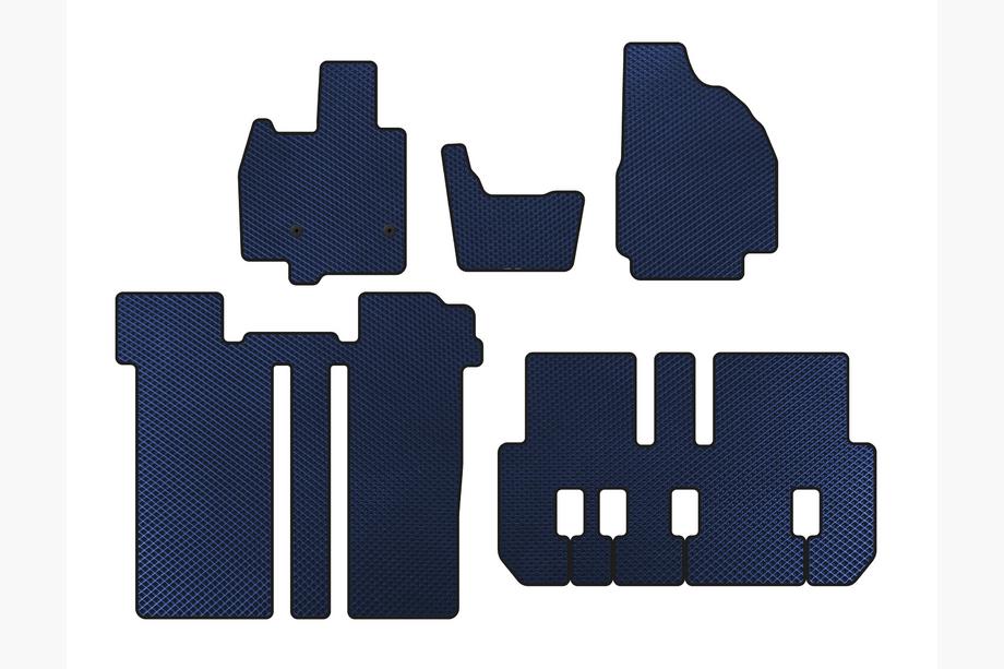 Toyota Previa 2006-2019 EVA Floor Mats (3 Rows, 6-Seater, Blue) Image