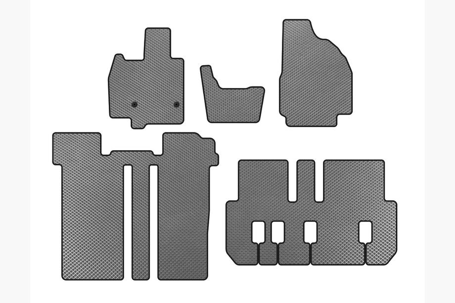 Toyota Previa 2006-2019 EVA Floor Mats (3 Rows, 6-Seater, Gray) Image
