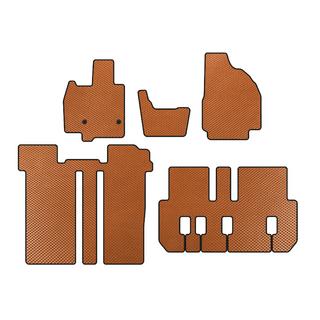 EVA Floor Mats (3 Rows, 6-Seater, Orange)