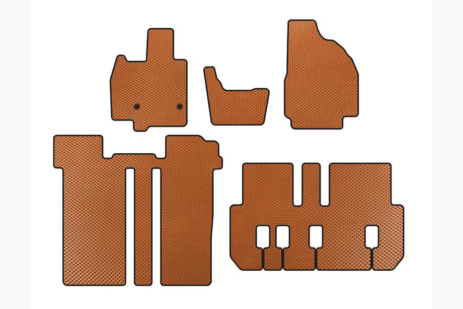 Toyota Previa 2006-2019 EVA Floor Mats (3 Rows, 6-Seater, Orange) Photo 1