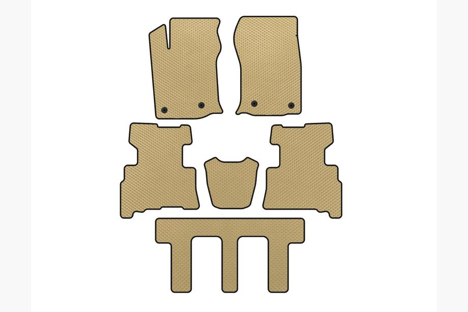Toyota 4Runner 2009-2024 EVA Floor Mats (3 Rows, 2014-2024, 7-Seater, Beige) Photo 1