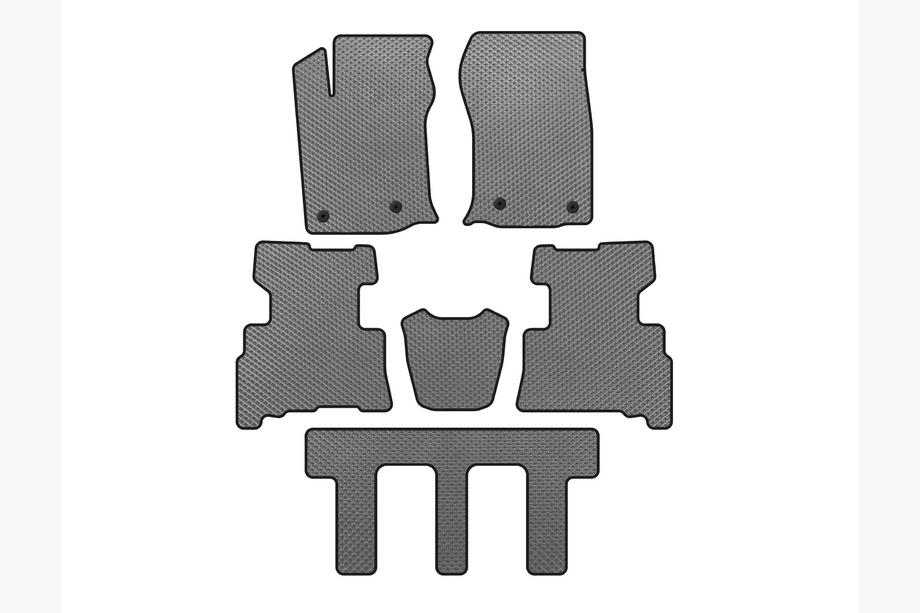 Toyota 4Runner 2009-2024 EVA Floor Mats (3 Rows, 2014-2024, 7-Seater, Grey) Image