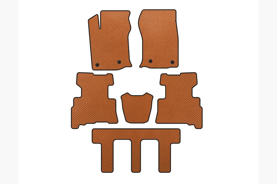 Toyota 4Runner 2009-2024 EVA Floor Mats (3 Rows, 2014-2024, 7-Seater, Orange) Image