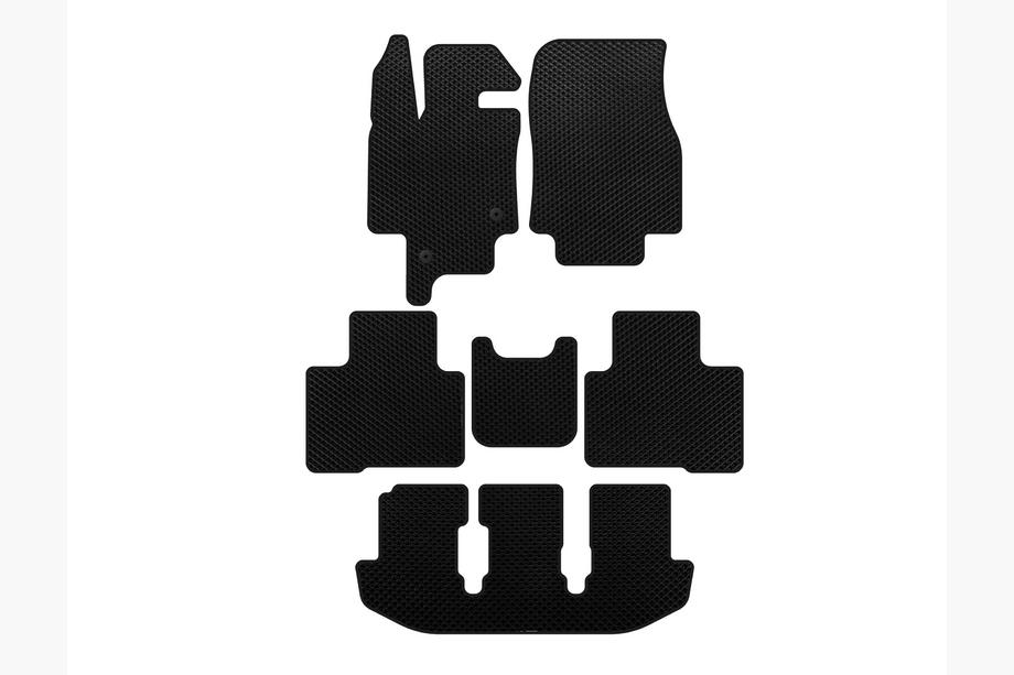Toyota Highlander 2019- EVA Floor Mats (3 Rows, 7-Seater, Black) Image