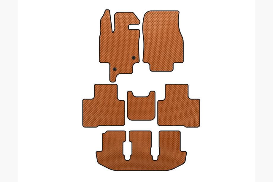 Toyota Highlander 2019- EVA Floor Mats (3 Rows, 7-Seater, Orange) Image