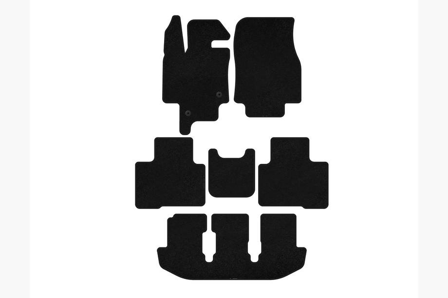 Toyota Highlander 2019- Deluxe Textile Floor Mats (3 rows, 7-seater, black) Image