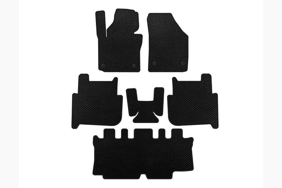 Volkswagen Touran 2003-2010 EVA Floor Mats (3 Rows, 2006-2010, 7-Seater, Black) Image