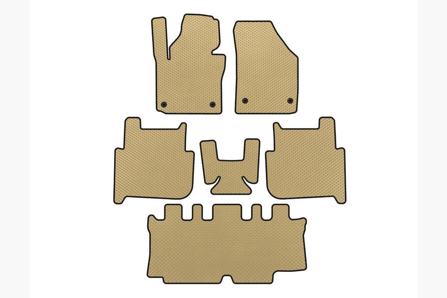 Volkswagen Touran 2003-2010 EVA Floor Mats (3 Rows, 2006-2010, 7-Seater, Beige) Photo 1