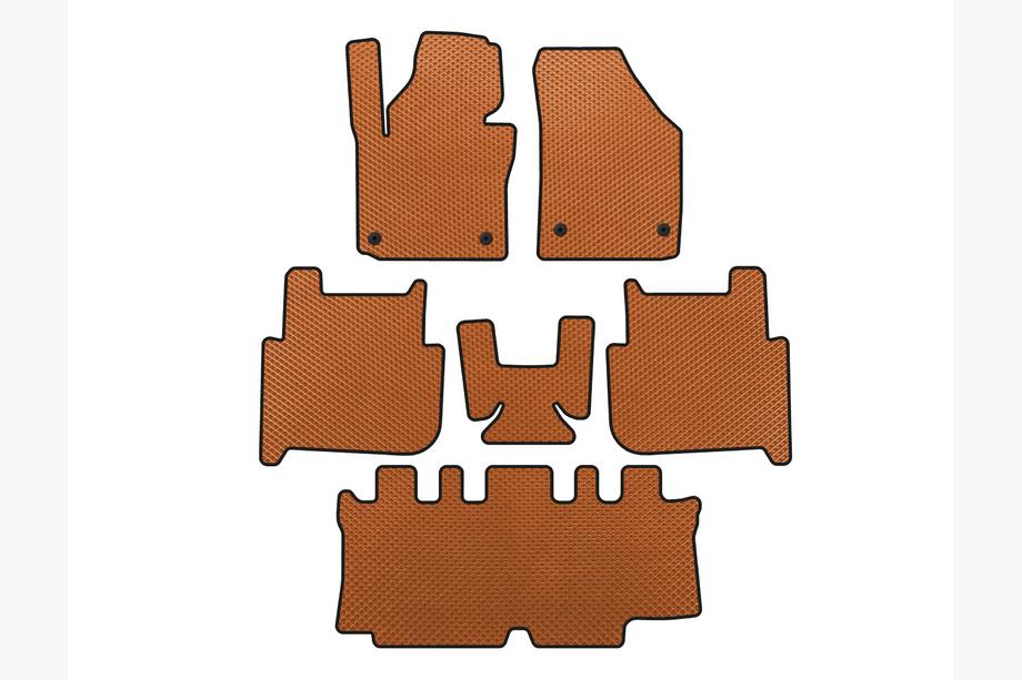 Volkswagen Touran 2003-2010 EVA Floor Mats (3 Rows, 2006-2010, 7-Seater, Orange) Image