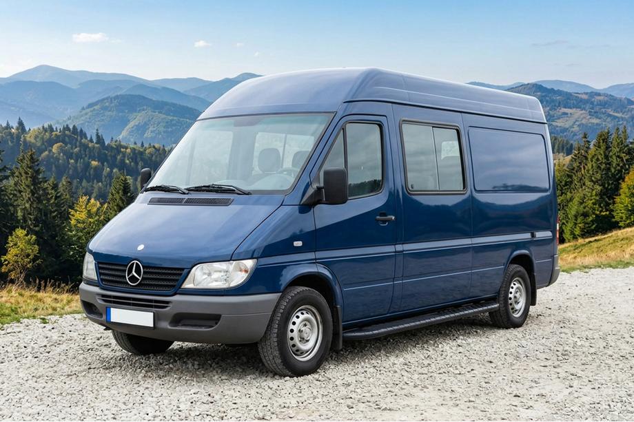 Mercedes Sprinter W901/902/903/904/905 1995–2006 Side Steps Bosphorus Black (2 pcs, Aluminum) Medium Wheelbase Image