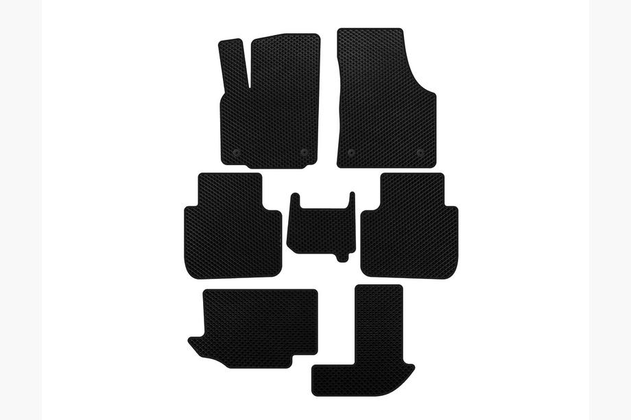 Volkswagen Atlas (Terramont) 2016- EVA Floor Mats (3 Rows, 7-Seater, Black) Image