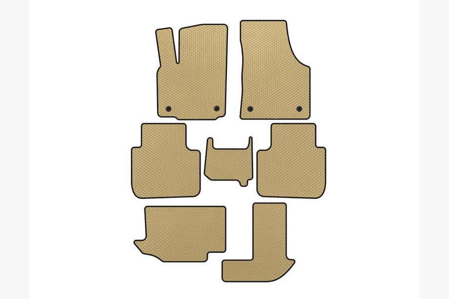 Volkswagen Atlas (Terramont) 2016- EVA Floor Mats (3 Rows, 7-Seater, Beige) Image