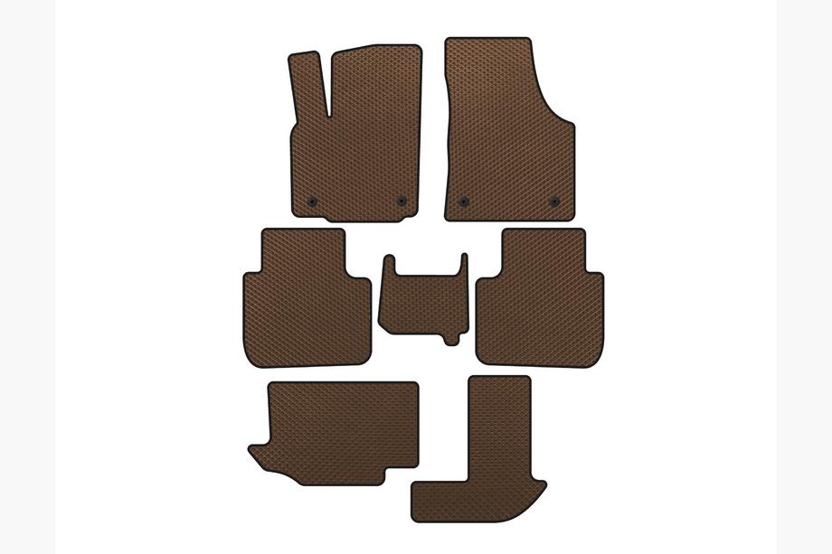 Volkswagen Atlas (Terramont) 2016- EVA Floor Mats (3 Rows, 7-Seater, Brown) Image