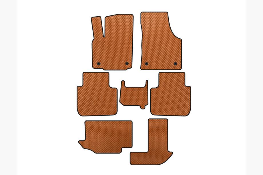 Volkswagen Atlas (Terramont) 2016- EVA Floor Mats (3 Rows, 7-Seater, Orange) Image