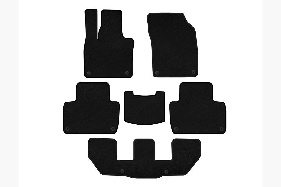 Volvo XC90 2015- Textile Floor Mats Classic (3 Rows, Black) Image