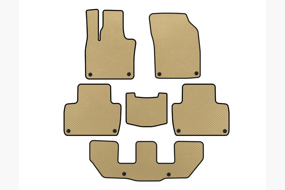 Volvo XC90 2015- EVA Floor Mats (3 Rows, Beige) Image
