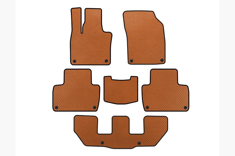 Volvo XC90 2015- EVA Floor Mats (3 Rows, Orange) Image