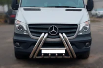 Mercedes Sprinter W906 2006–2018 Bull Bar F1-01 (2013-2018, Stainless Steel) photo 1