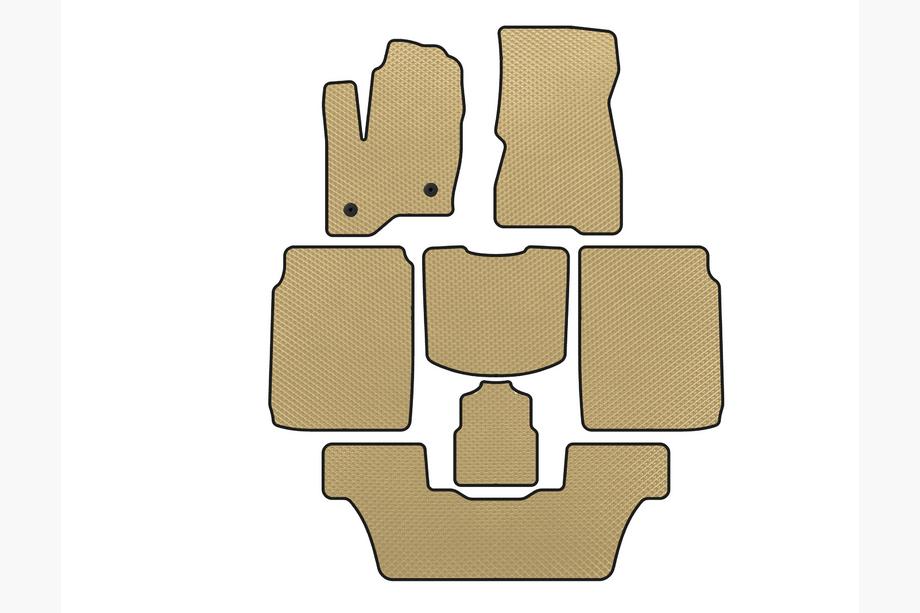 Ford Flex 2009-2019 EVA Floor Mats (3 Rows, 2013-2019, Beige) Image