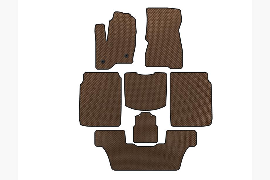 Ford Flex 2009-2019 EVA Floor Mats (3 Rows, 2013-2019, Brown) Image