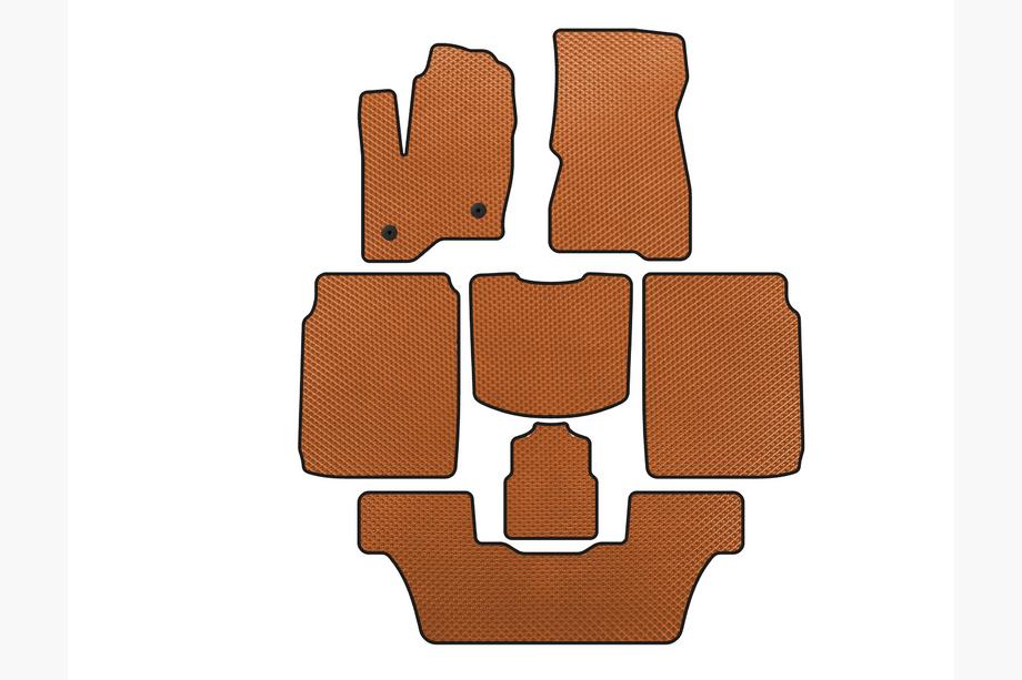 Ford Flex 2009-2019 EVA Floor Mats (3 Rows, 2013-2019, Orange) Image