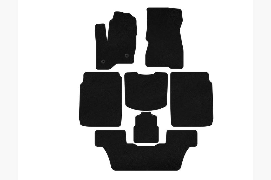 Ford Flex 2009-2019 Deluxe Textile Floor Mats (3 Rows, 2013-2019, Black) Image