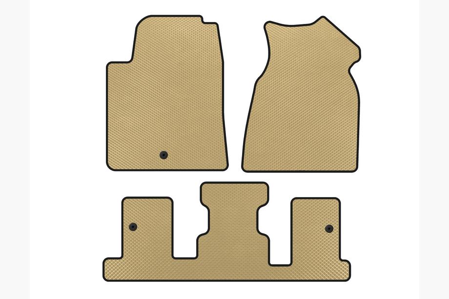 GMC Acadia 2006-2017 EVA Floor Mats (1+3 Row, 2013-2017, Beige) Image
