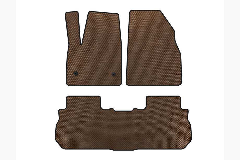 GMC Acadia 2017- EVA Floor Mats (2 Rows, 2017-2019, Brown) Image