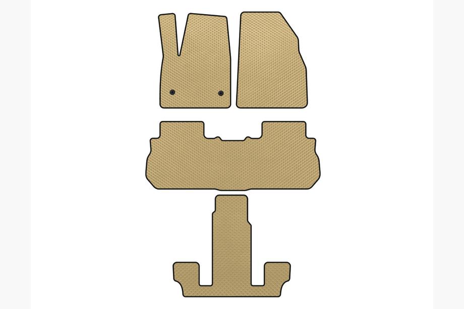 GMC Acadia 2017- EVA Floor Mats (3 Rows, 2017-2019, Beige) Image