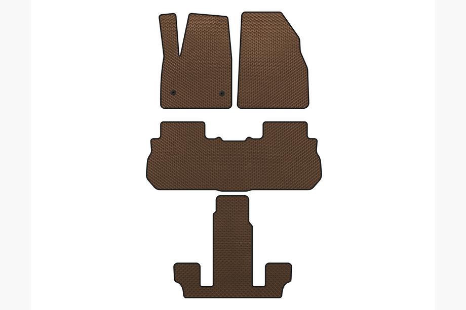 GMC Acadia 2017- EVA Floor Mats (3 Rows, 2017-2019, Brown) Image
