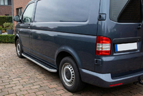 Volkswagen T5 Transporter 2003-2010 Side Steps Tayga Grey (2 pcs, Aluminum) For short wheelbase only photo 1