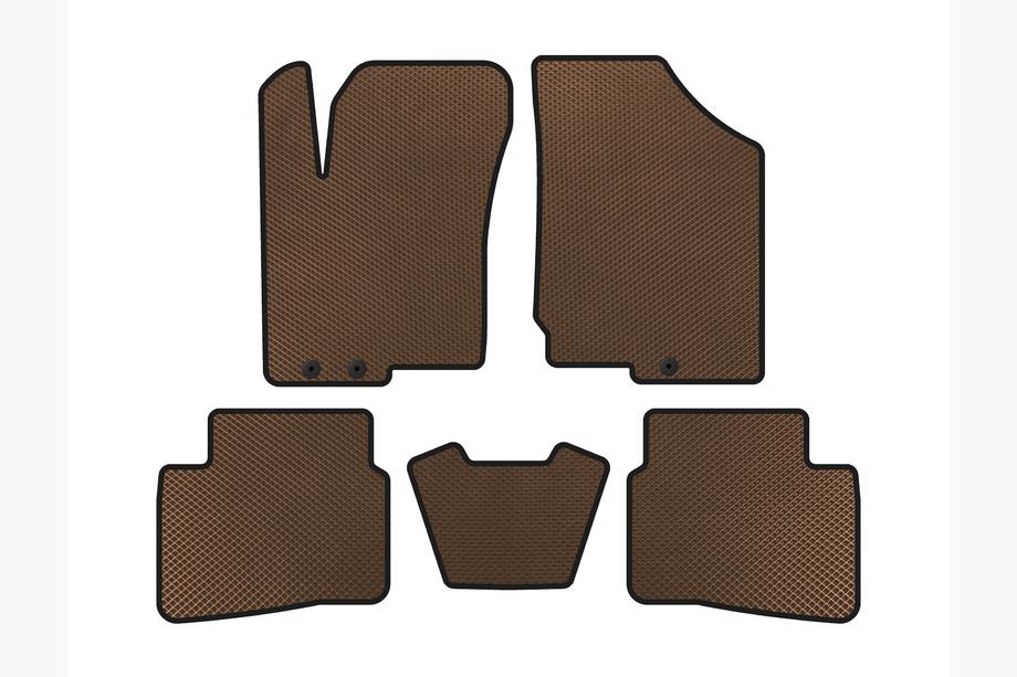 Kia Forte 2008–2024 EVA Floor Mats (2008-2012, Brown) Image