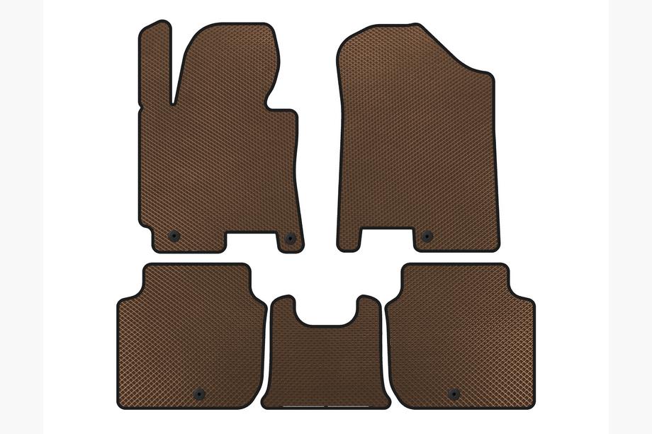 Kia Forte 2008–2024 EVA Floor Mats (2012-2016, Brown) Image