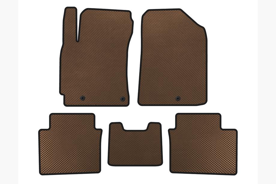 Kia Forte 2008–2024 EVA Floor Mats (2018-2021, Brown) Image