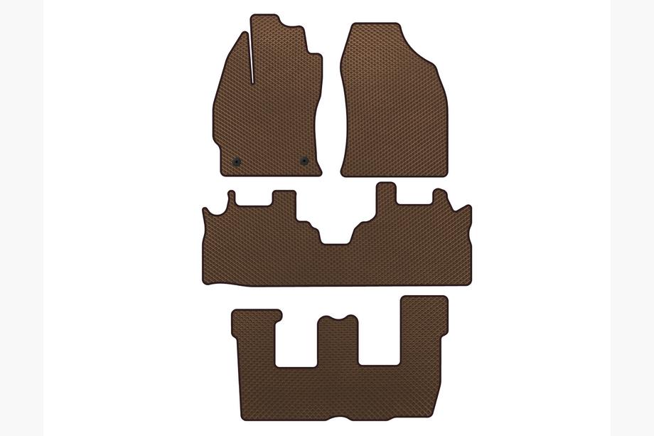 Toyota Prius EVA Floor Mats (3 Rows, Brown) Image