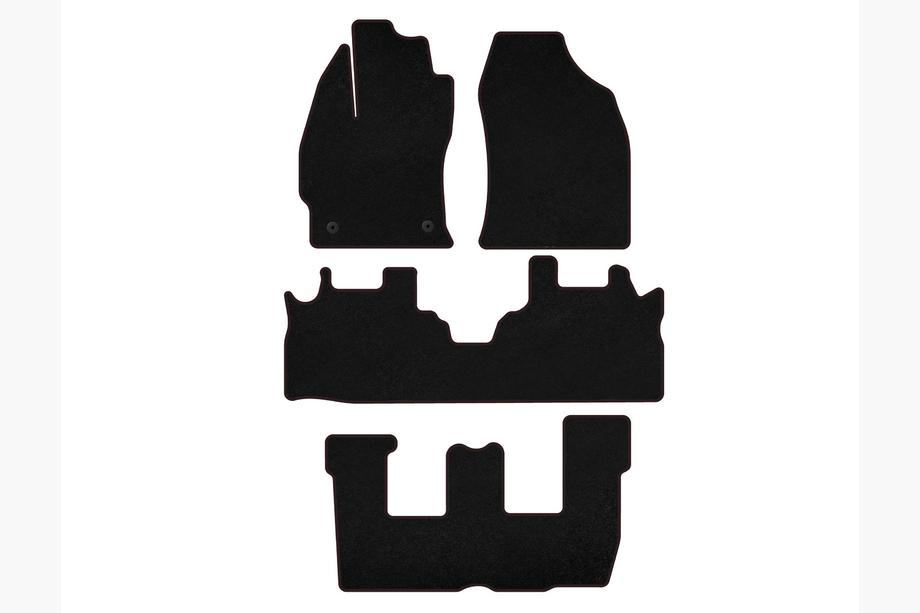 Toyota Prius Deluxe Textile Floor Mats (3 Rows, Black) Image